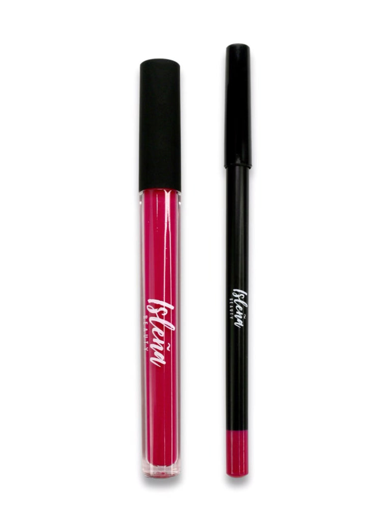 Isleña Beauty Bebesita Lip Kit. Highly pigmented matte liquid lipstick with matching lipliner